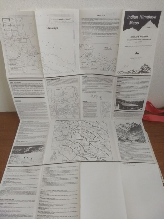 Conjunto 8 mapas topográficos trekking Norte West India