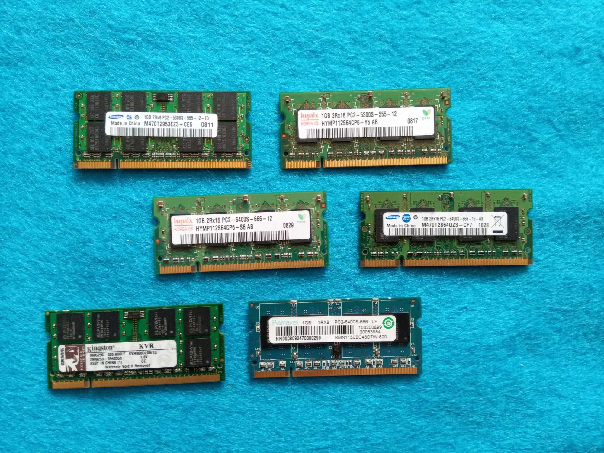 модули памяти SoDIMM DDR2 Samsung Hynix Kingston Qimonda Ramaxel
