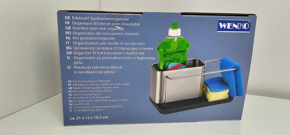 Organizer do Zlewu z 4 przegródkami Wenko srebrny