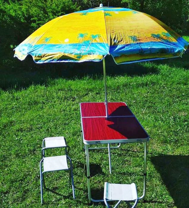 Розкладний стіл. Стіл туристичний складаний 4 стільці для дачі,пікніку