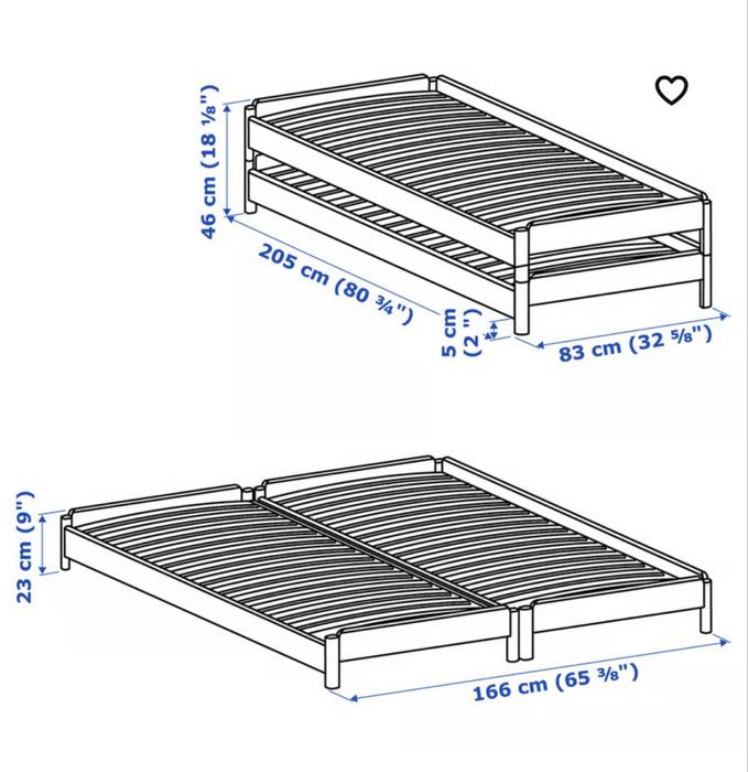 Cama dupla empilhavél IKEA utaker