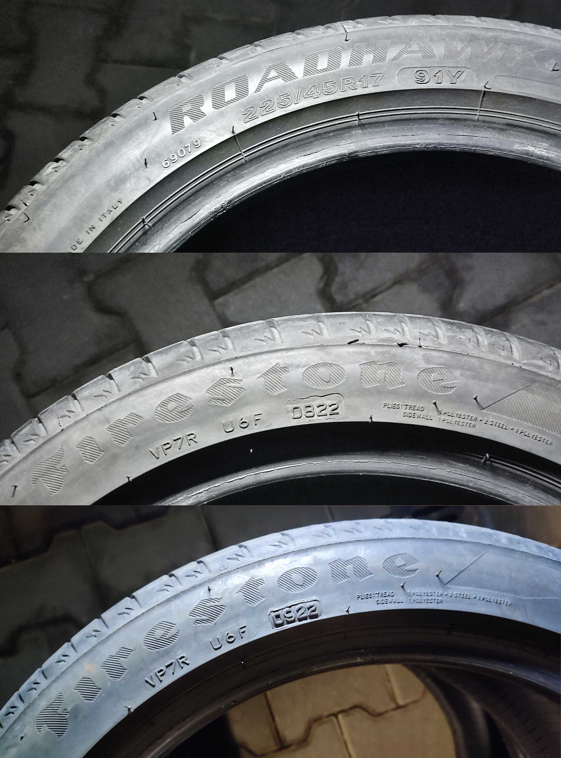 Letnie Opony  Firestone  225/45  R17  91Y   z  2022 miesiąc 8 i 9