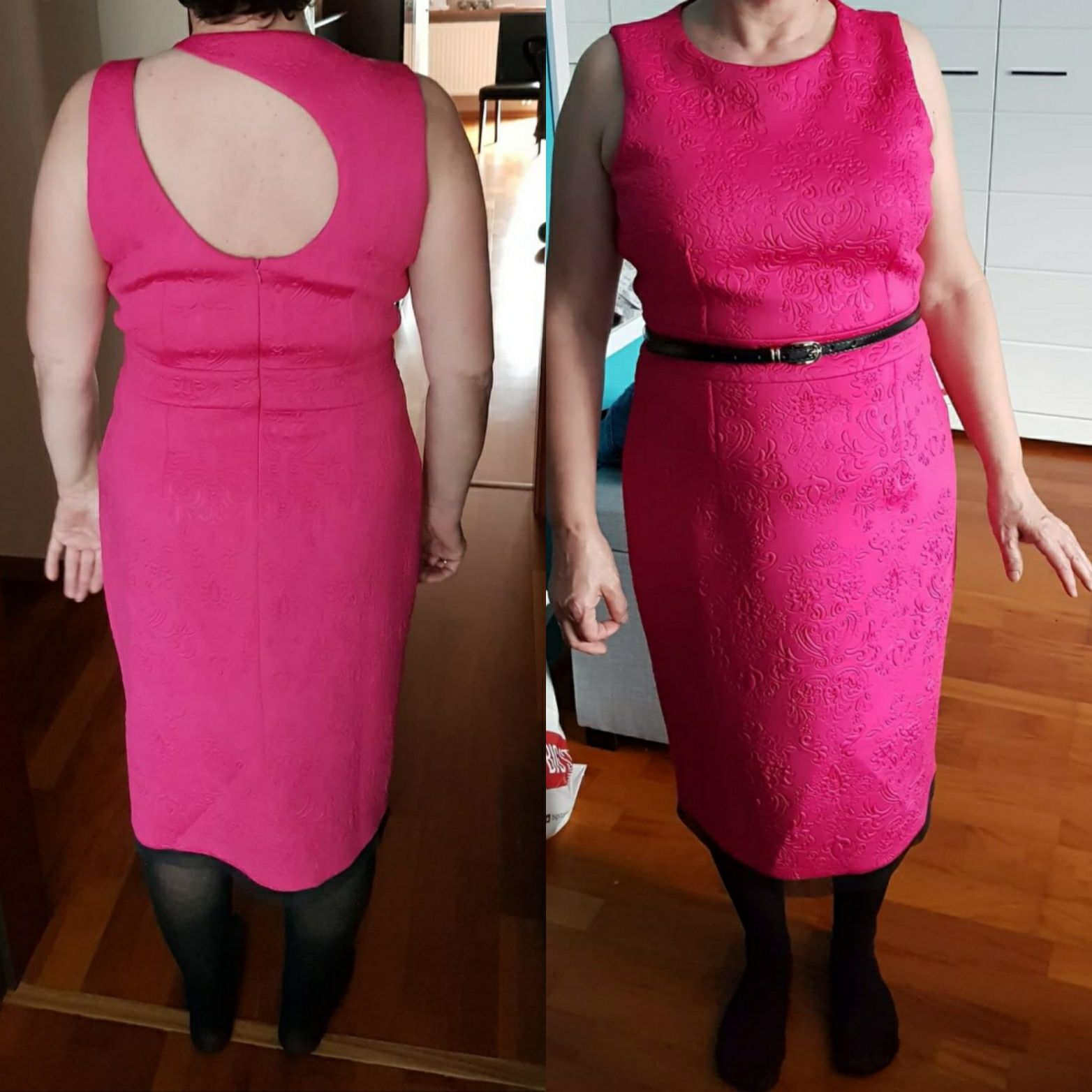 Fuksjowa różowa sukienka ebutik 44