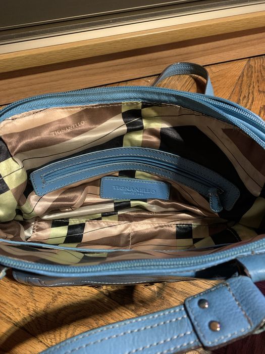 сумка tignatello голуба шкіряна