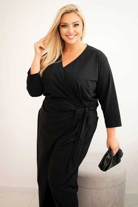 Elegancki kombinezon Plus Size z wiązaniem 2XL-4XL