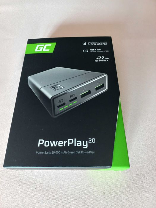 Power Bank Green Cell 20000mAh  PowerPlay20 z szybkim ładowaniem