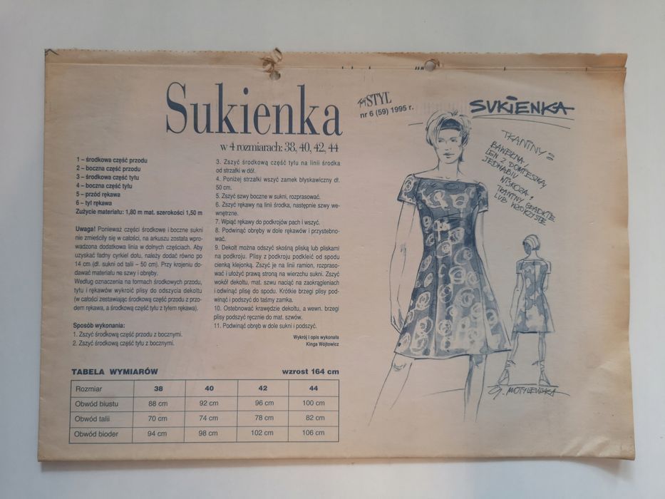 Wykrój Sukienka Twój Styl 02/2005