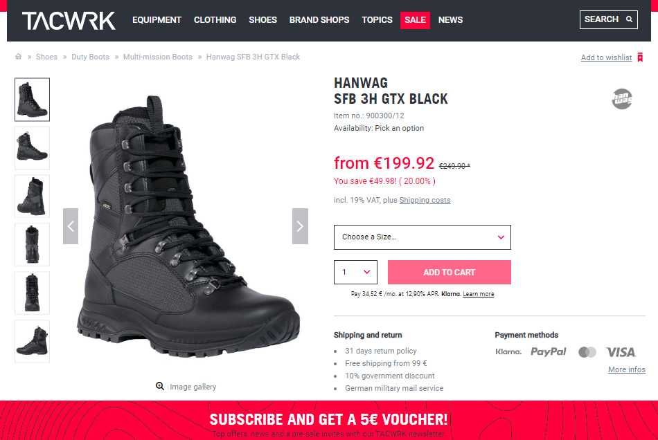 Всесезонне тактичне взуття (високі берці)
HANWAG
SFB 3H GTX BLACK !