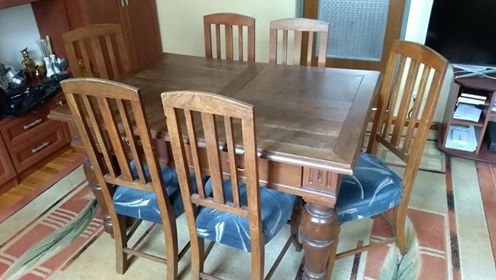 Stół dębowy z krzesłami przedwojenny do renowacji