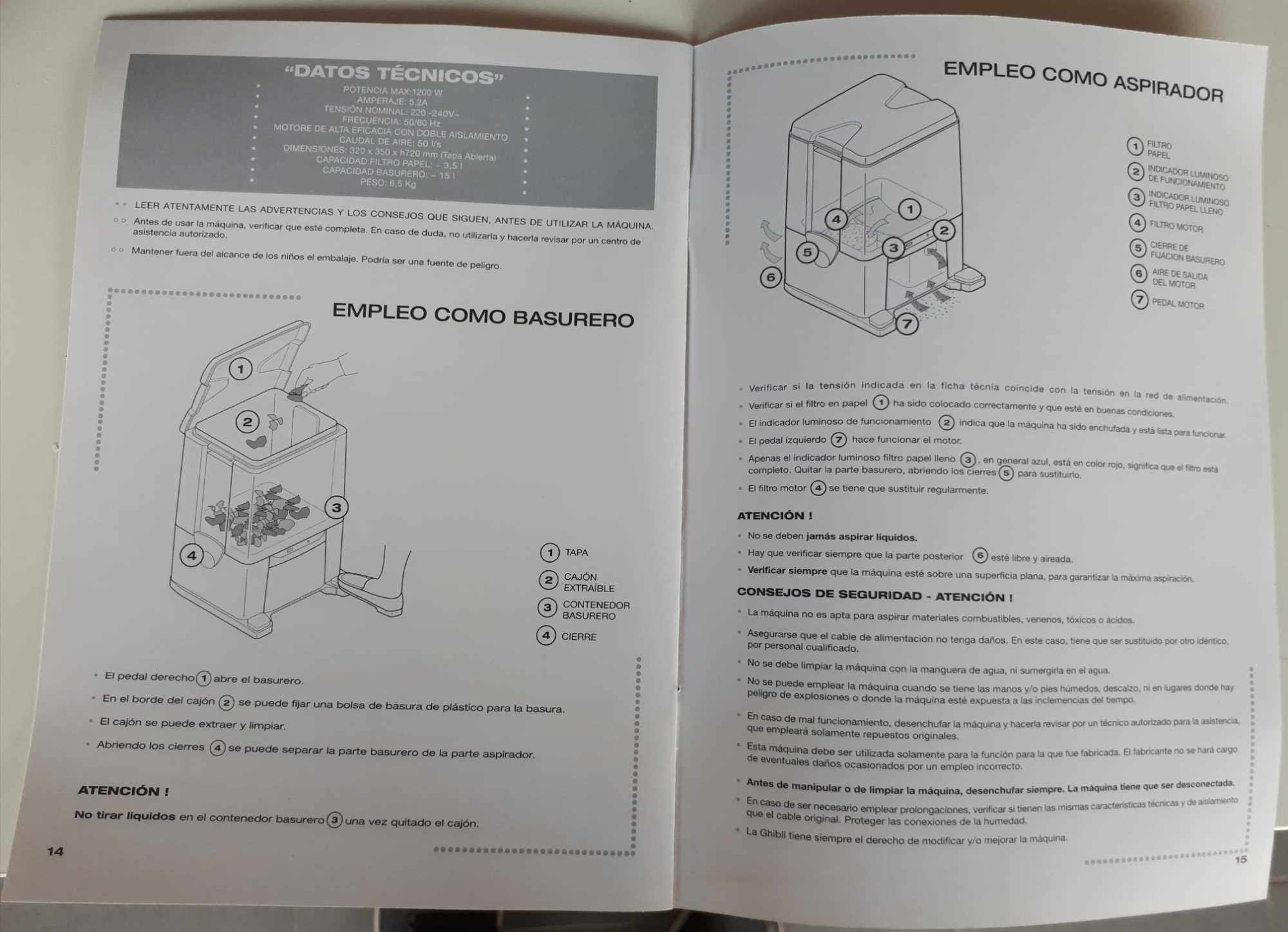 Aspirador de Pé, com Balde para lixo