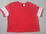H&M koszulka czerwona  t-shirt S biale paski