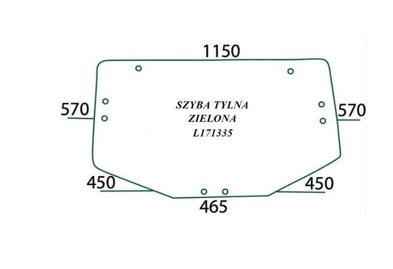 Szyba do ciągnika JOHN DEERE serie 6000 ,-7030, seria M i R - tylna