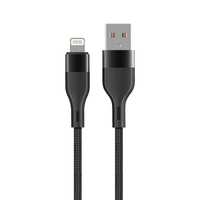 Kabel USB Maxlife do Apple iPhone 8-PIN Lightning 2A czarny, nylonowy