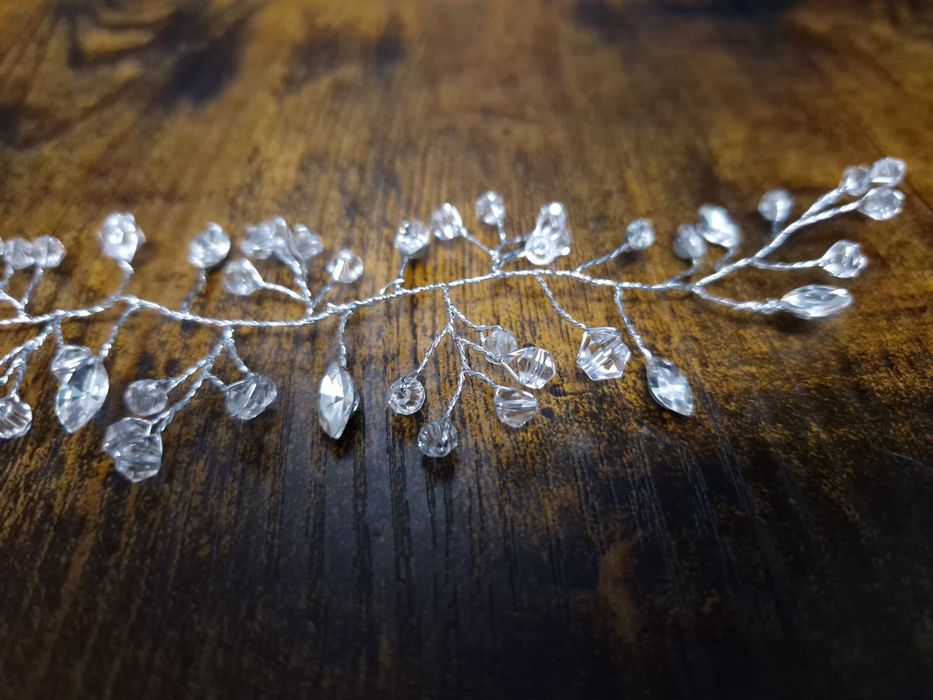 Ozdoba ozdoby do włosów z kryształków ślub wesele sesja narzeczeńska