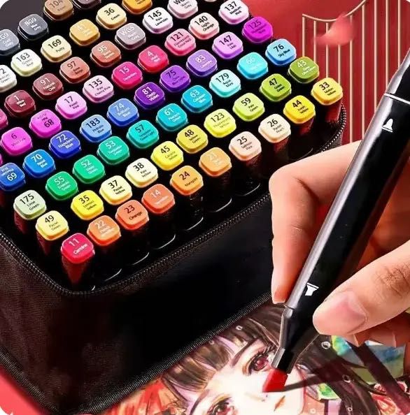 Набор фломастеров для рисования двусторонних 60 шт. маркеры