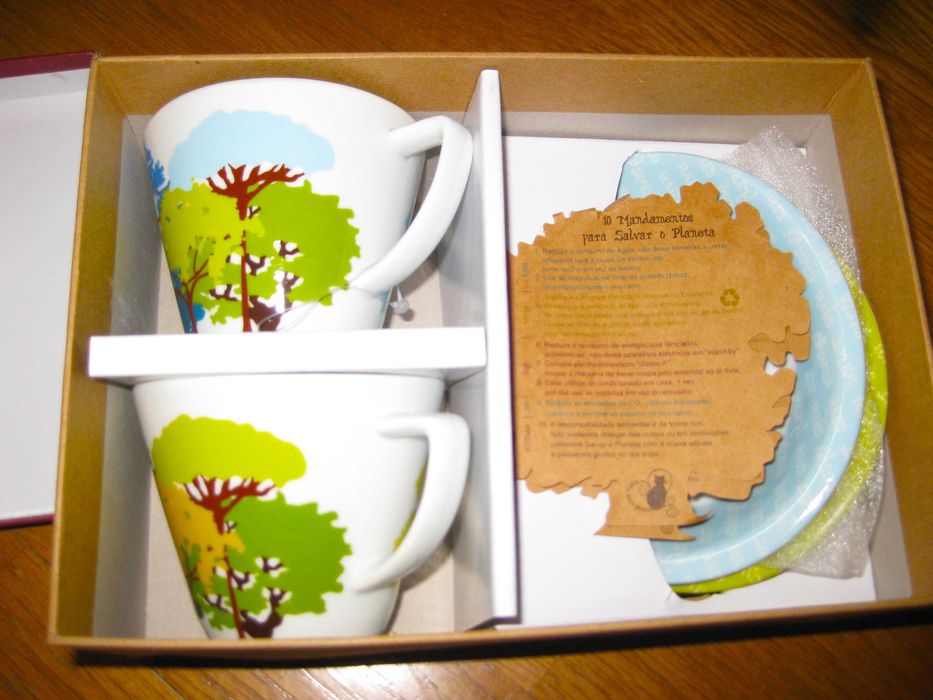 Conjunto de 2 Chávenas Gato Preto: Save the Planet em Caixa original