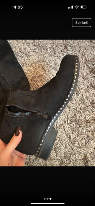 Dlugie wysokie kozaki damskie 37 38