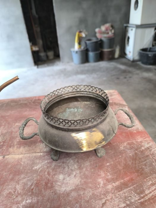 Conjunto de 3 peças vintage, 2 em cobre e 1 em latão.