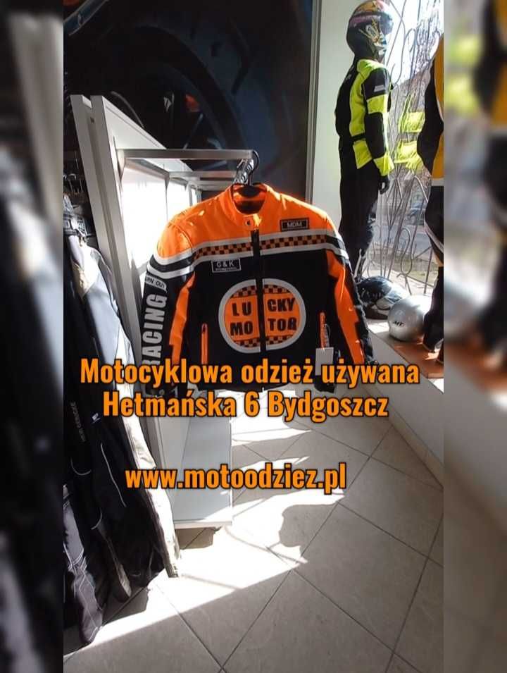 Kurtka spodnie motocyklowe skóra skórzane tekstylne odzież motocyklowa