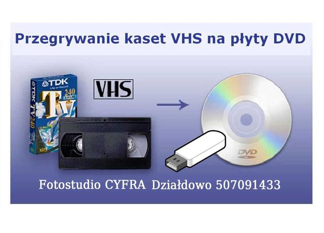 Przegraj swoje kasety VHS na płytę DVD lub pendrive