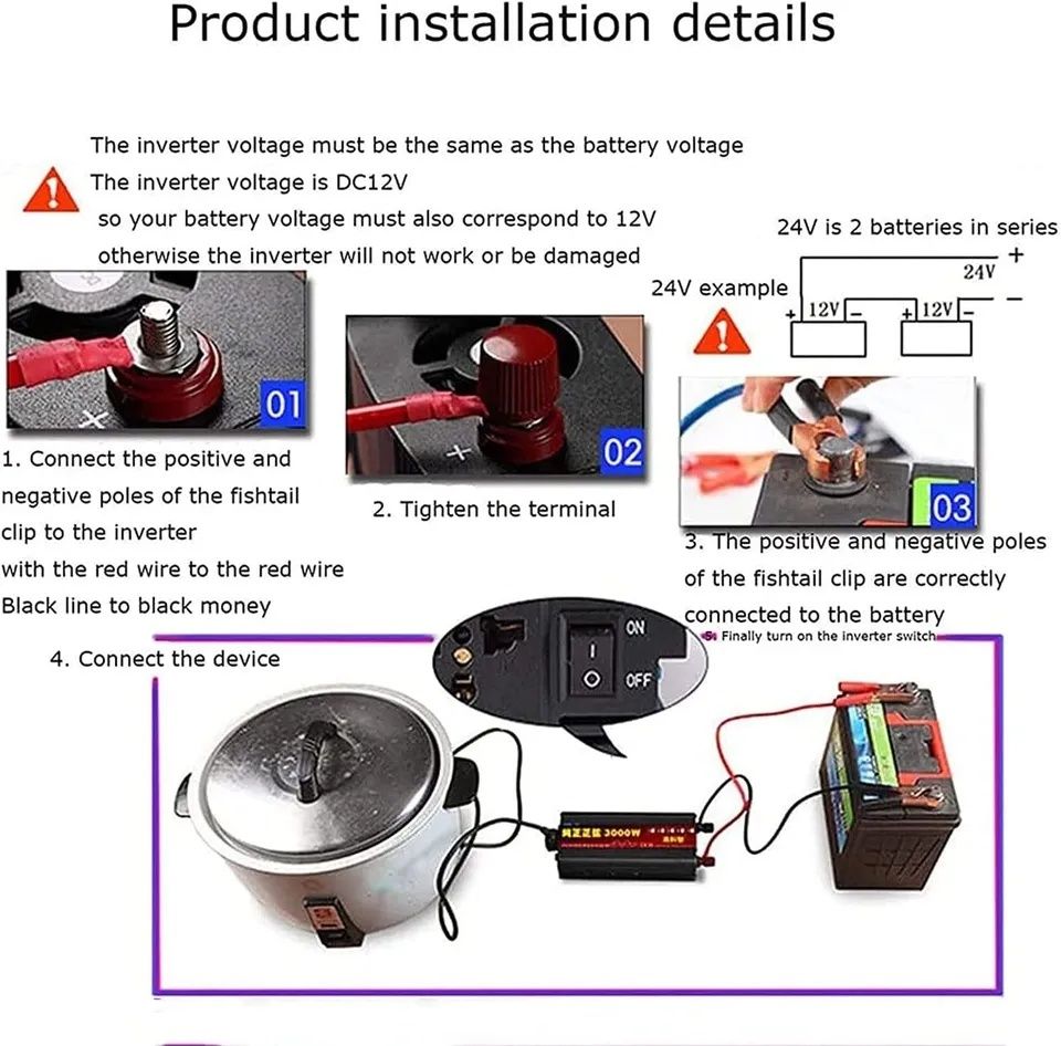 Інвертор 12/220 V Чистий синус. 3000W