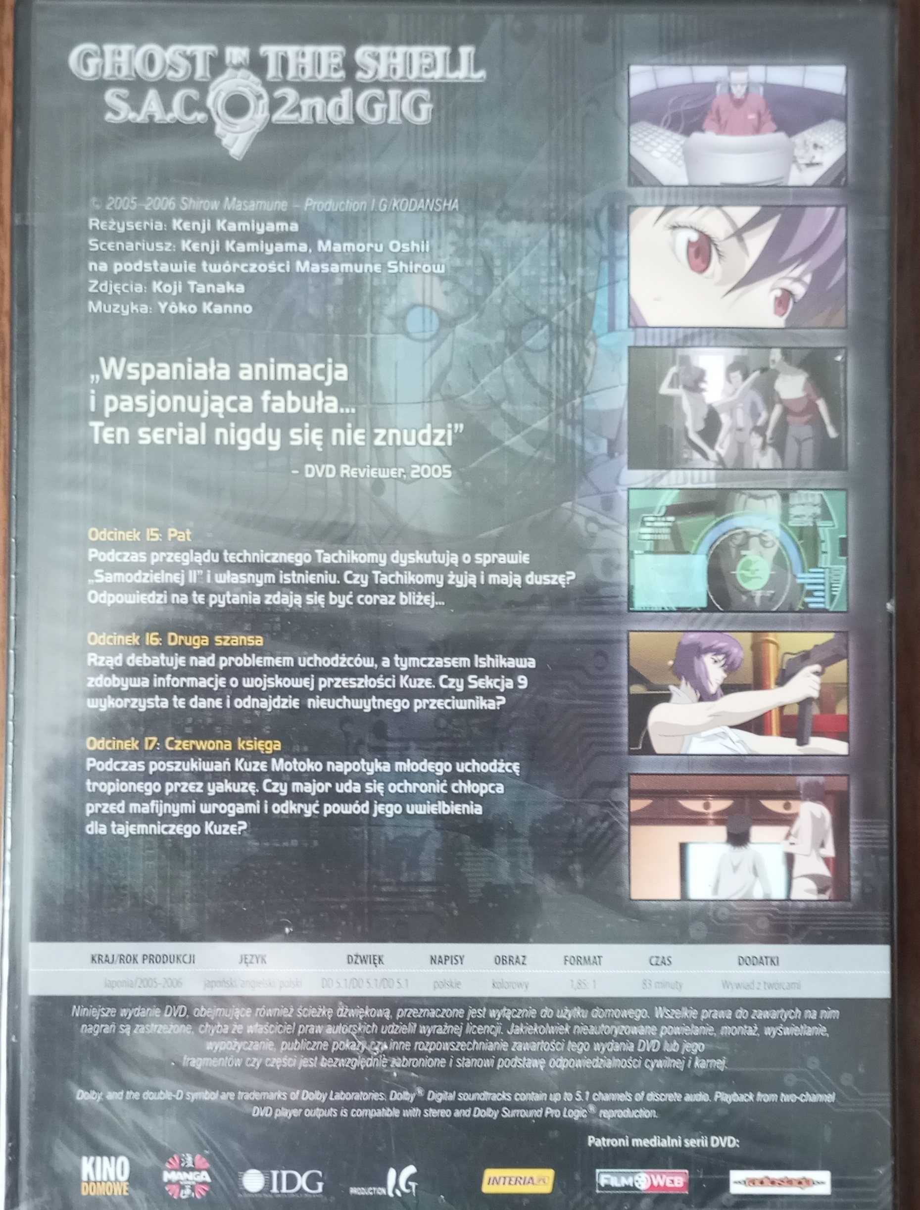 Ghost in the Shell S.A.C. 2nd GIG 05, Mamoru Oshii, anime manga PL DVD