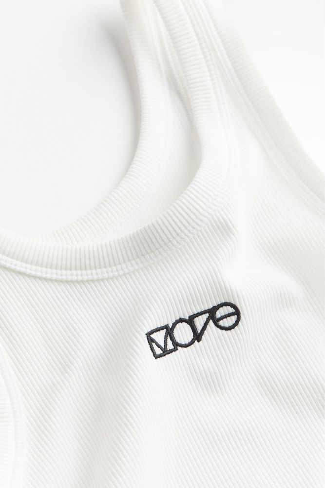 Damski top prążkowany h&m krotka koszulka sportowa seamless drymove
