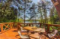 Domek na Kaszubach nad jeziorem bania SPA wakacje lato ostanie terminy