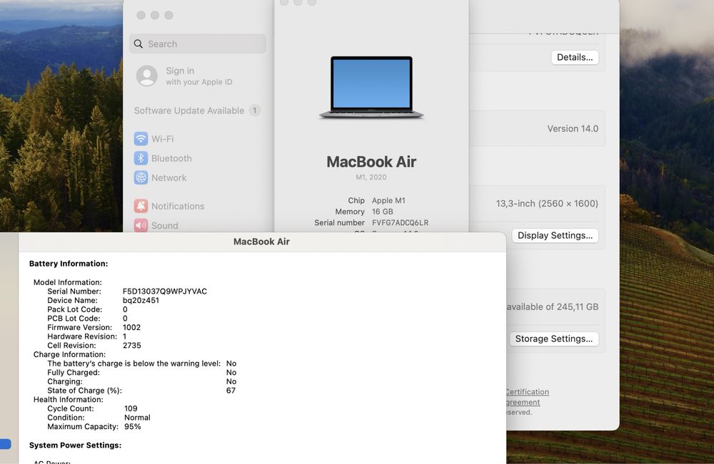 Apple Macbook Air 13 2020 M1 16GB RAM 256GB SSD IL5048