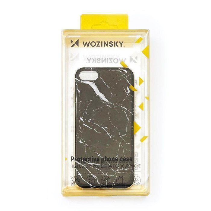 Wozinsky Marble Żelowe Etui Pokrowiec Marmur Xiaomi Mi 10 Lite Czarny