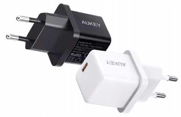 AUKEY PA-F5 2x ładowarka USB-C iPhone Samsung Huawei 20W kostka