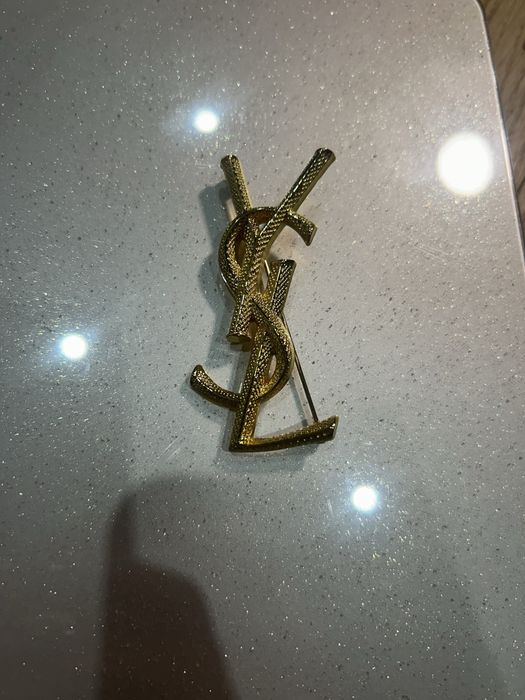 Nowa złota broszka YSL 7 cm