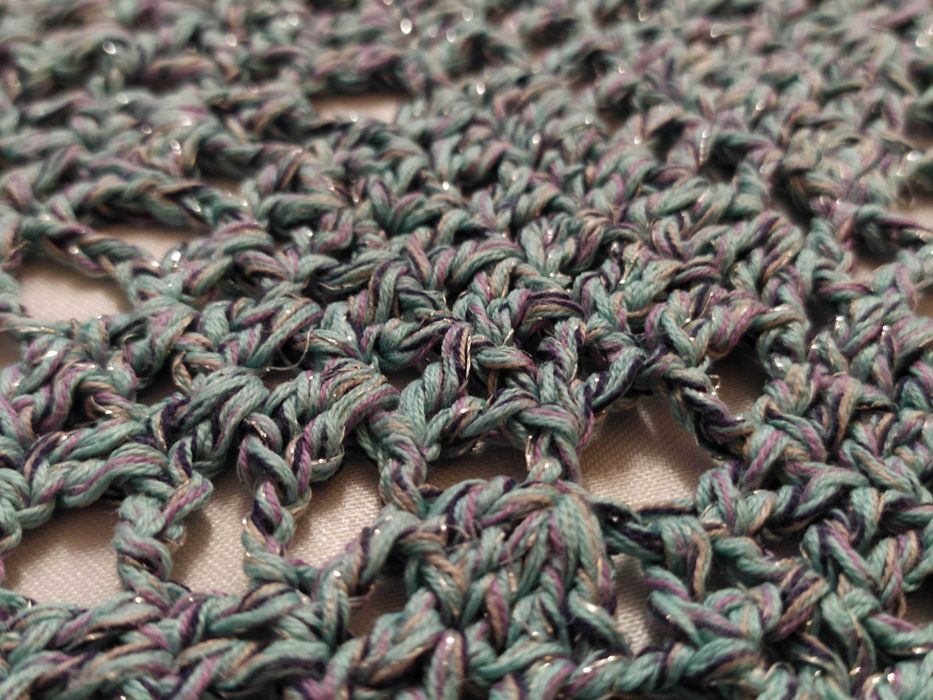 Serweta okrągła szydełkowa, melanż, średnica ok. 80 cm