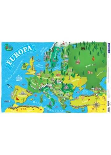 Mapa europu dla dzieci Podkładka na biurko - praca zbiorowa
