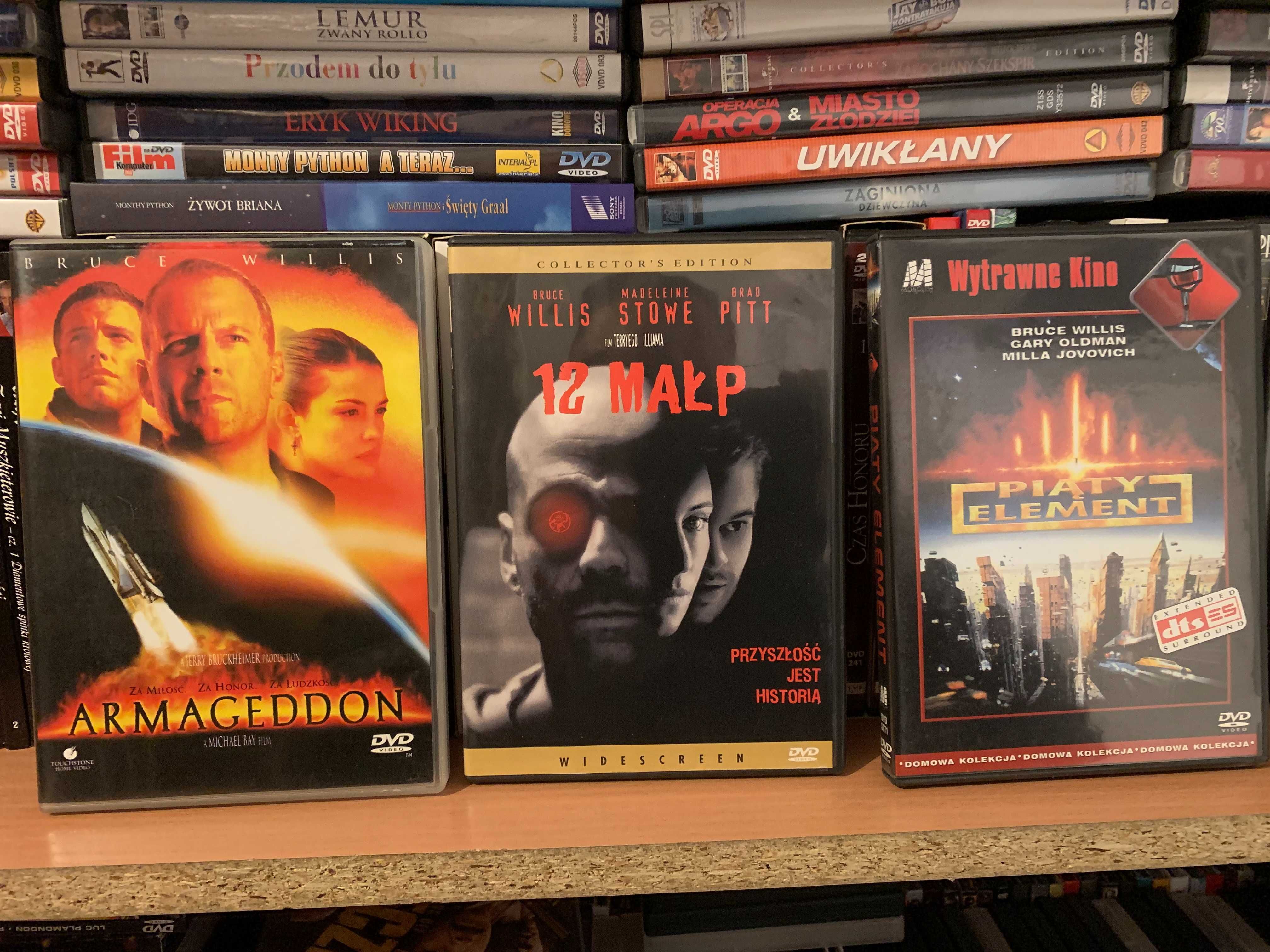 Kolekcja 3 DVD Bruce Willis Armageddon, 12 małp, NIezniszczalni