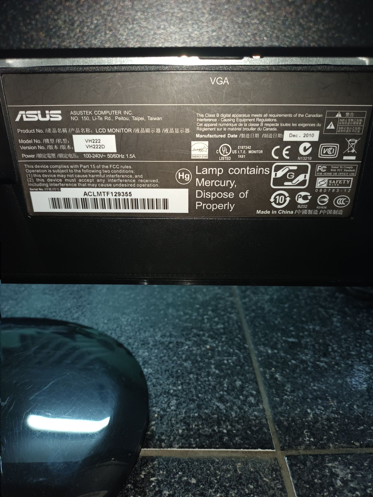 Monitor lcd Asus