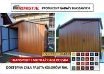 Domek Ogrodowy - Mały Garaż Drewnopodobny 3x3 - Blaszak  - ROMSTAL*