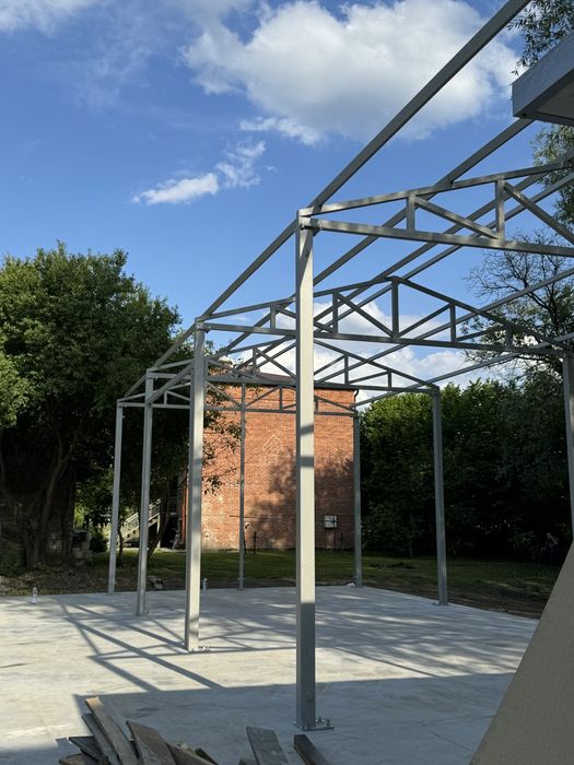 Hala magazyn garaż konstrukcja kratownica dźwigary słupy 10x12x4