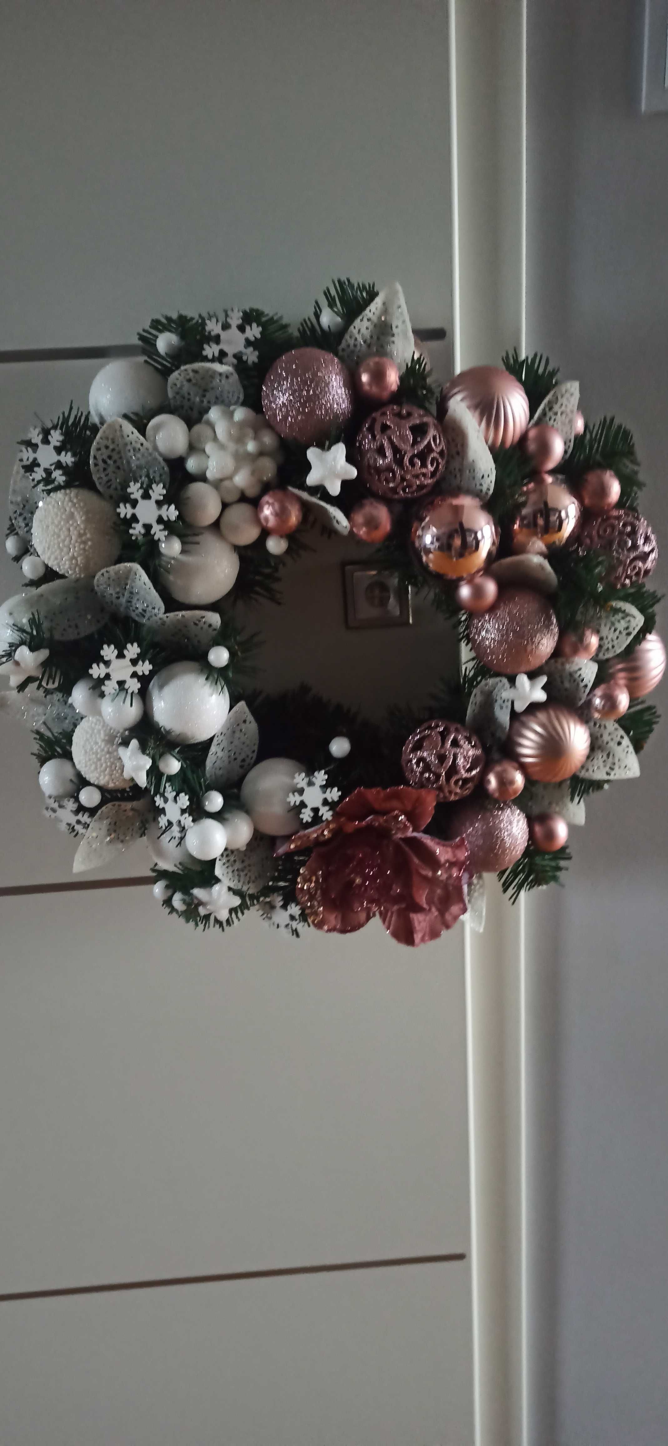 Wieniec świąteczny 50cm wianek na drzwi dekoracja boże narodzenie