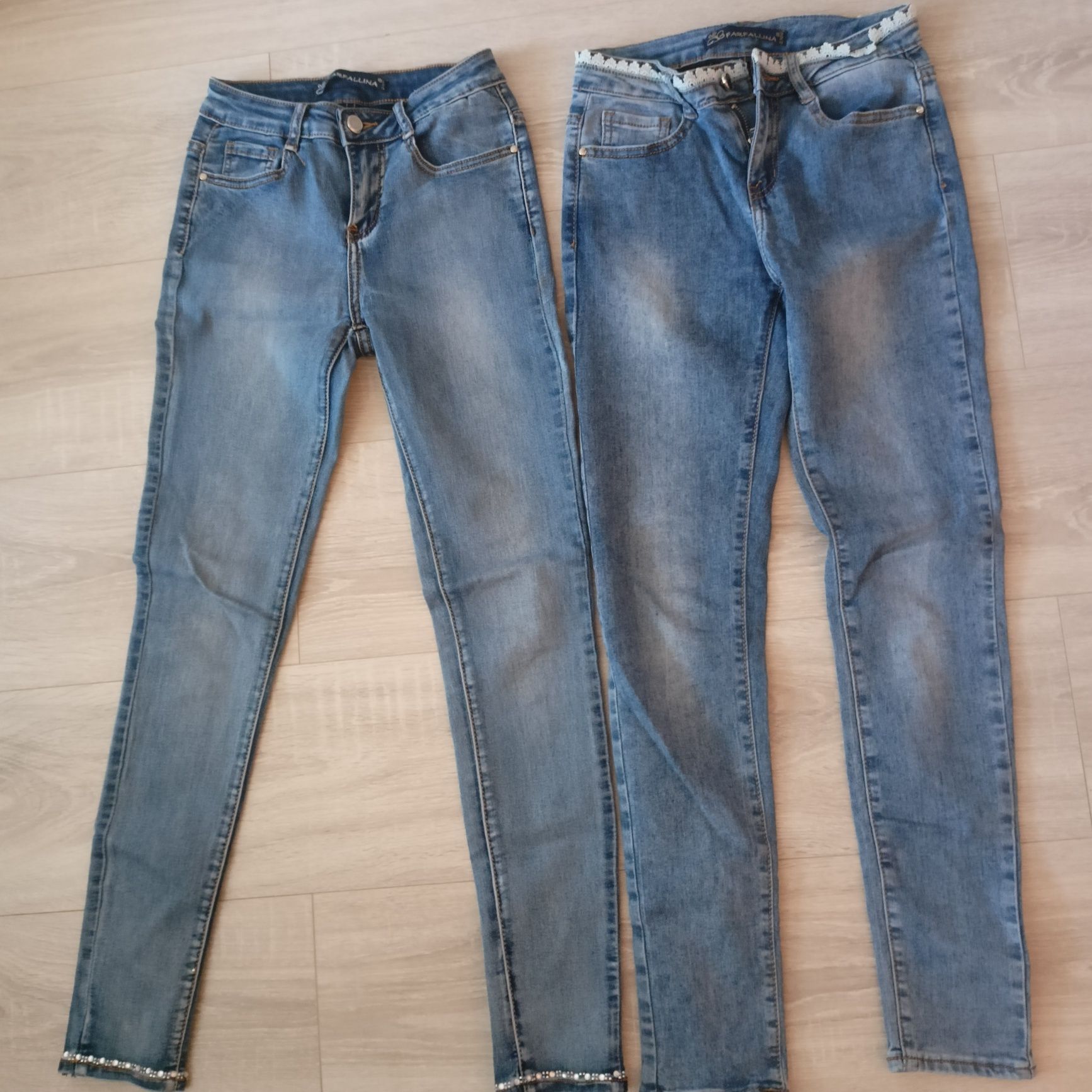 2 pary nowe jeansy elastyczne 34 xs