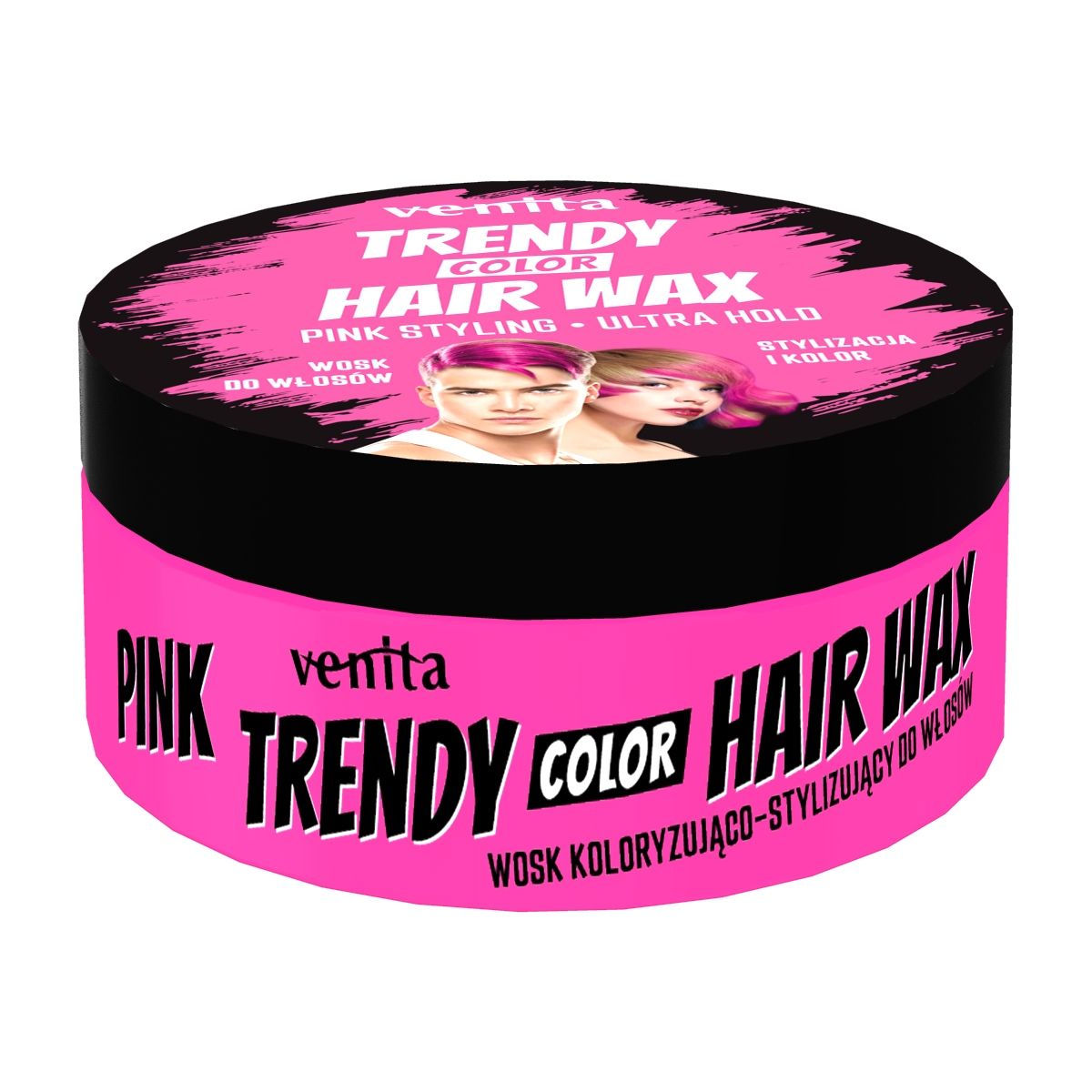 WOSK KOLORYZUJĄCY WAX żel do włosów układania RÓŻOWY PINK Venita Trend