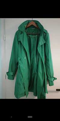 C&A zielony damski płaszcz wiosenny trencz S