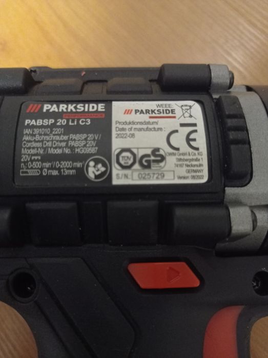 Parkside wiertarka akumulatorowa 20v