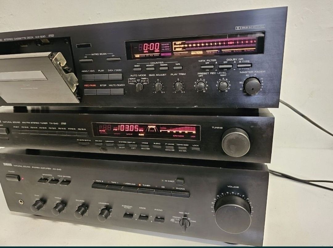 Wzmacniacz Yamaha AX-540/tuner TX-540/magnetofon kasetowy KX-530