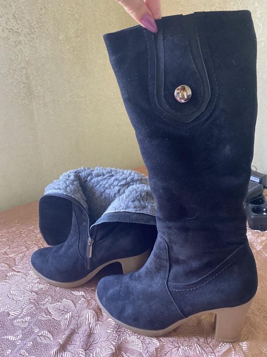 Сапожки зимові каблук