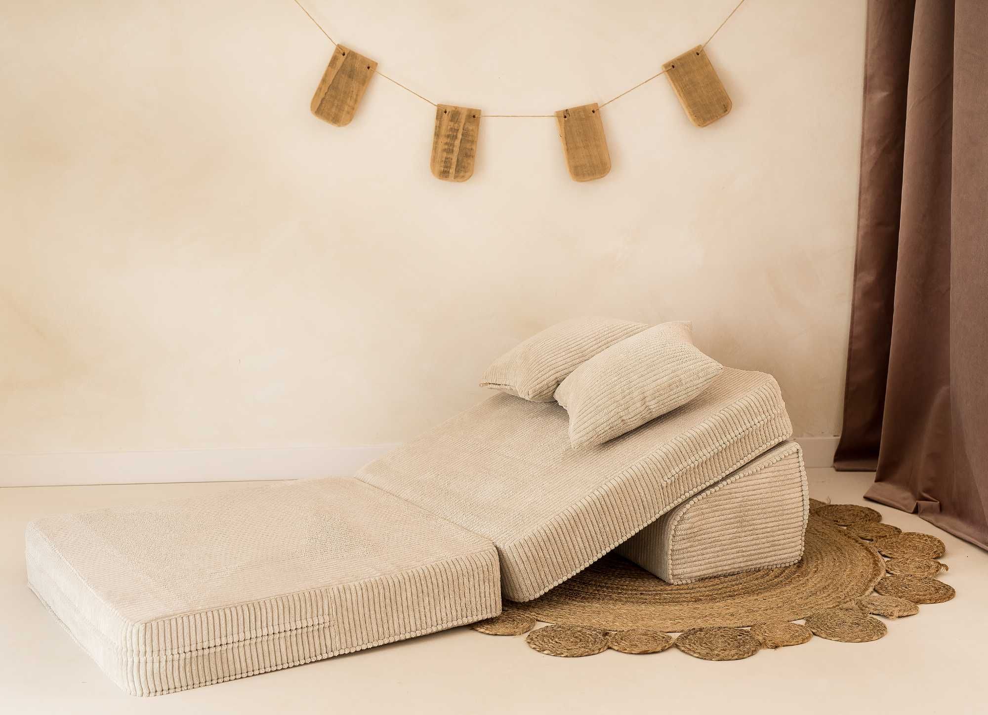 Modułowa sofa z pianki Kanapa Montessori dla dzieci Sztruks Boucla
