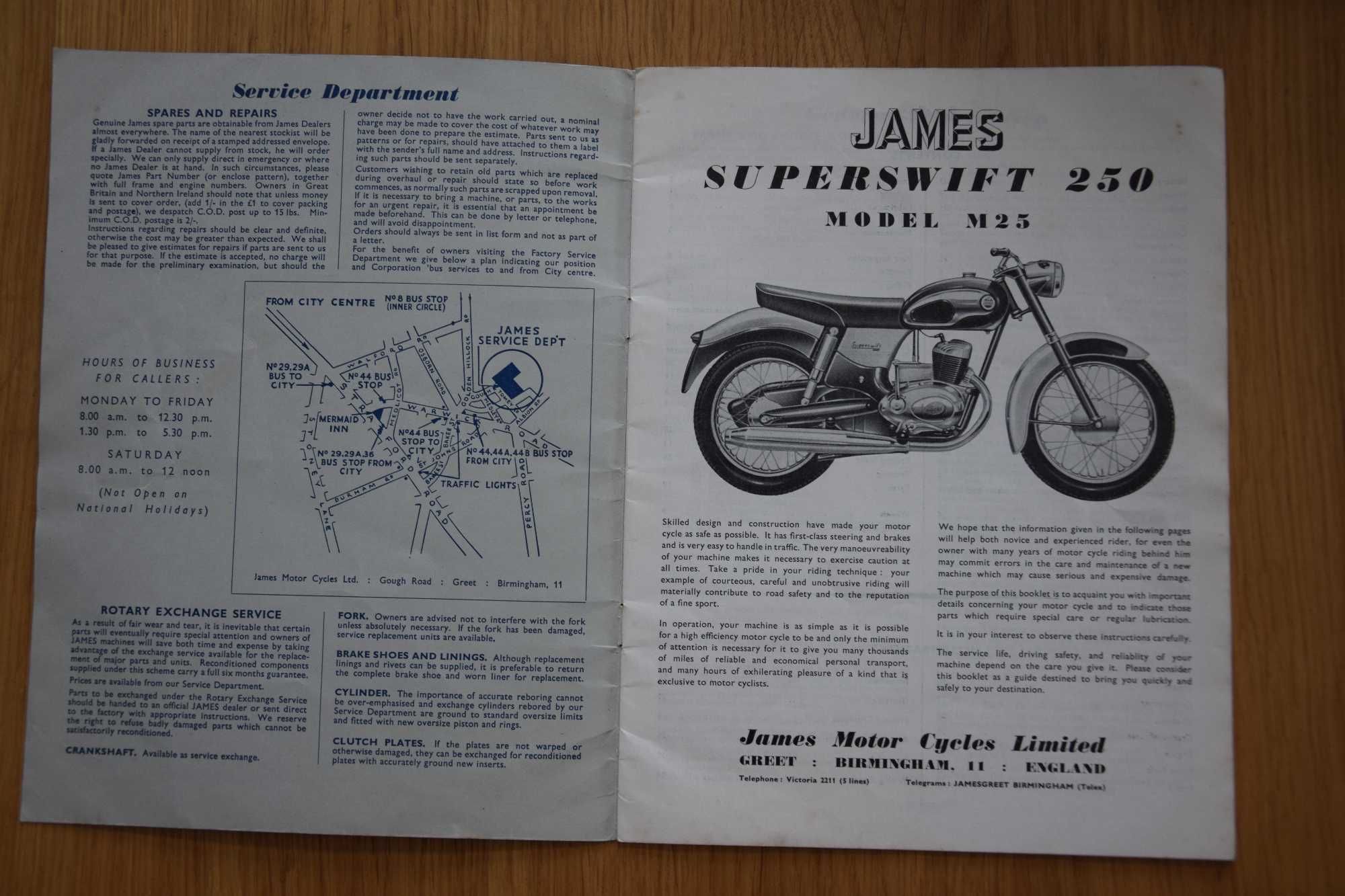 Instrukcja katalog JAMES bsa norton ajs royal enfield