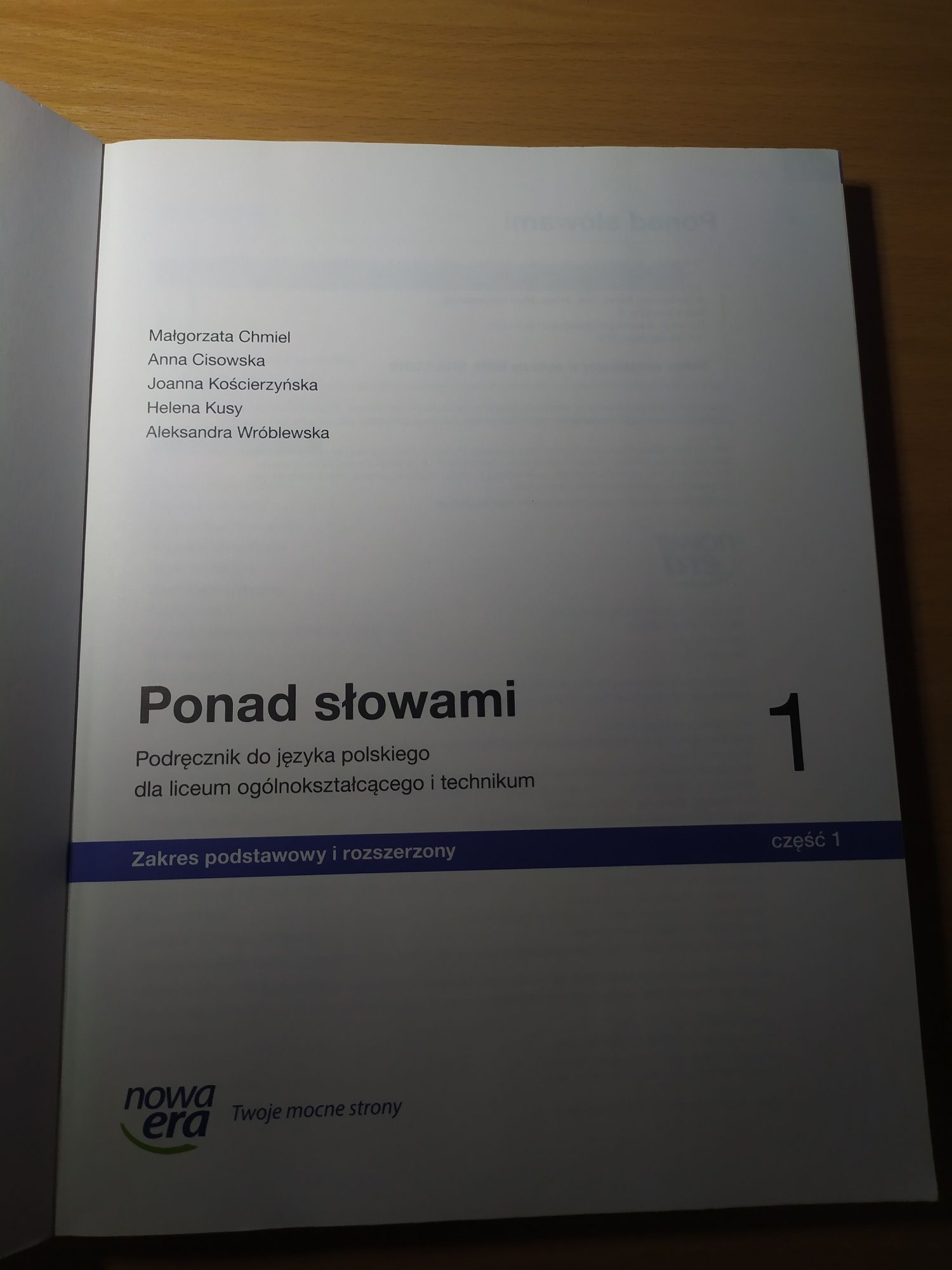 Ponad słowami klasa 1 zakres podstawowy i rozszerzony