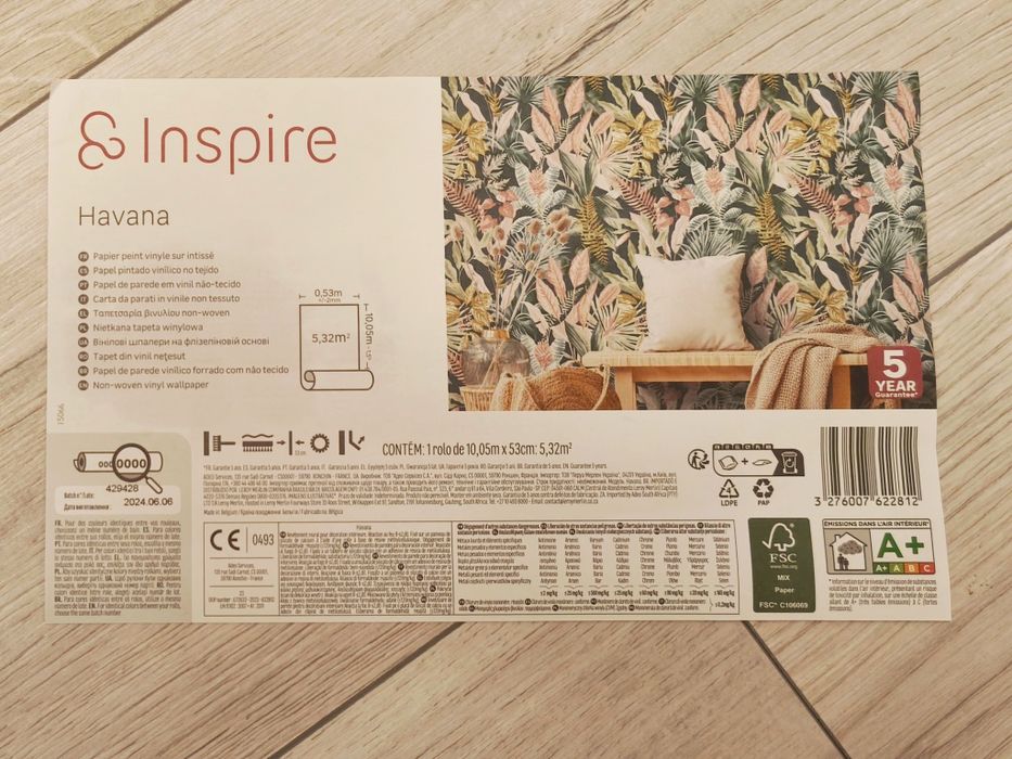 Tapeta dekoracyjna winylowa motyw kwiatowy