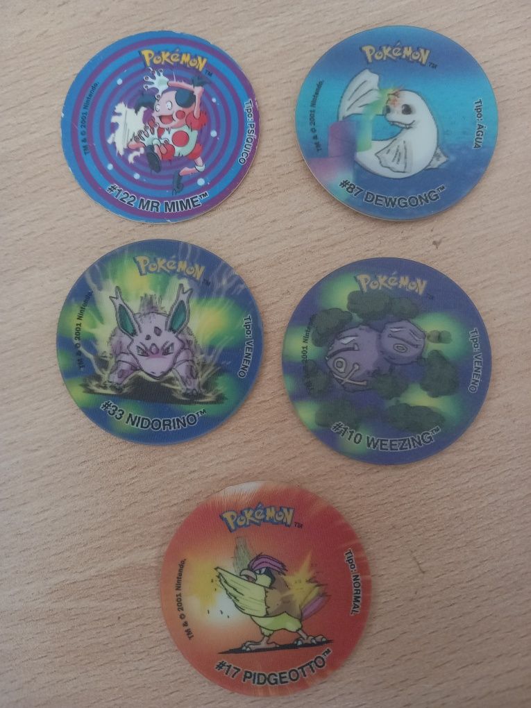 Tazos Pokémon 1, 2, Attack 2, Voa e 3